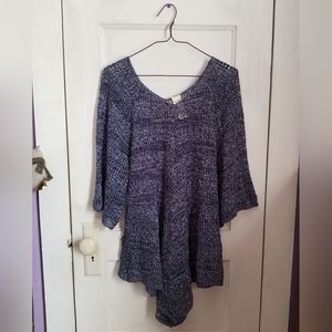Faded Glory Blue/White Women's Knitted Blouse